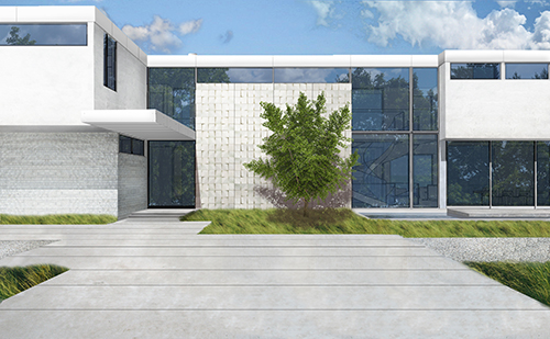 Concrete Tile Screen: Façade View