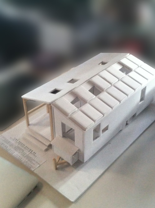 A physical model of architect David Ludwig's Tiny House design.